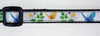 Butterflies cat or small dog collar 1/2" wide adjustable handmade bell or leash Petcollarshandmade