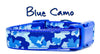 Blue Camo dog collar handmade adjustable buckle 1"or 5/8" wide or leash hunting Petcollarshandmade