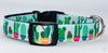 Cactus dog collar handmade adjustable buckle collar 5/8" wide or leash fabric Petcollarshandmade