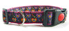 Rainbow Hearts dog collar handmade adjustable buckle collar 1" wide leash fabric - Furrypetbeds
