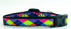 Argyle cat or small dog collar 1/2" wide adjustable handmade bell or leash Petcollarshandmade