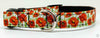 Flowers dog collar handmade adjustable buckle collar 5/8" wide or leash fabric - Furrypetbeds