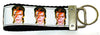 David Bowie Key Fob Wristlet Keychain 11/4"wide Zipper pull Camera strap - Furrypetbeds