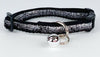 Silver Glitter cat & small dog collar 1/2" wide adjustable handmade bell leash - Furrypetbeds