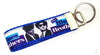 Blues Brothers Key Fob Wristlet Keychain 1"wide Zipper pull Camera strap - Furrypetbeds