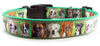 Puppies dog collar handmade adjustable buckle collar 1"wide or leash fabric - Furrypetbeds