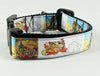 Flintstones dog collar handmade adjustable buckle collar 1" wide or leash fabric - Furrypetbeds