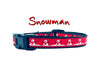 Snowman cat or small dog collar 1/2" wide adjustable handmade or leash Petcollarshandmade