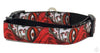 Day Of The Dead dog collar handmade adjustable buckle collar 1"wide or leash - Furrypetbeds