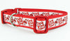 Candy Cane dog collar handmade adjustable buckle collar 1"wide or leash Xmas Petcollarshandmade