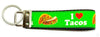 I Love Tacos Key Fob Wristlet Keychain 1"wide Zipper pull Camera strap handmade - Furrypetbeds