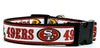 SF 49ers dog collar handmade adjustable buckle football 1" or 5/8" wide or leash Petcollarshandmade - Furrypetbeds