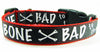 Bad To The Bone dog collar handmade adjustable buckle 1" or 5/8" wide or leash Petcollarshandmade