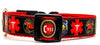 Rescue 911 Police dog collar handmade adjustable buckle collar 1" wide or leash - Furrypetbeds