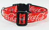 Coca Cola dog collar handmade adjustable buckle collar 1" or 5/8" wide or leash Petcollarshandmade