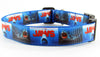 Jaws dog collar handmade adjustable buckle collar 1" or 5/8" wide or leash movie Petcollarshandmade
