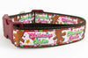 Gingerbread Christmas dog collar handmade adjustable buckle collar 1" wide Petcollarshandmade