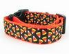 Halloween Candy Corn dog collar handmade adjustable buckle collar 1"wide or leash Petcollarshandmade