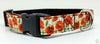 Flowers dog collar handmade adjustable buckle collar 5/8" wide or leash fabric - Furrypetbeds