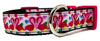 Pink Flamingo dog collar Handmade adjustable buckle 1" or 5/8" wide or leash - Furrypetbeds