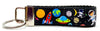Space Key Fob Wristlet Keychain 1"wide Zipper pull Camera strap handmade - Furrypetbeds