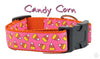 Halloween Candy Corn dog collar handmade adjustable buckle 1"wide or leash Petcollarshandmade