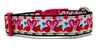 Pink Flamingo dog collar Handmade adjustable buckle 1" or 5/8" wide or leash - Furrypetbeds