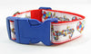Autism Awareness dog collar handmade adjustable buckle collar 1 wide or leash - Furrypetbeds