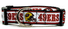 SF 49ers dog collar handmade adjustable buckle football 1" or 5/8" wide or leash Petcollarshandmade - Furrypetbeds