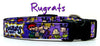 Rugrats Dog collar handmade adjustable buckle collar 1" wide 5/8" wide or leash Petcollarshandmade