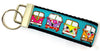 VW Bus Key Fob Wristlet Keychain 1 1/4"wide Zipper pull Camera strap - Furrypetbeds