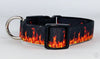 Flames dog collar Handmade adjustable buckle collar 1"wide or leash Motorcycle Petcollarshandmade