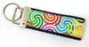 Swirls Key Fob Wristlet Keychain 1 1/4"wide Zipper pull Camera strap - Furrypetbeds