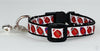 Football cat or small dog collar 1/2" wide adjustable handmade bell leash - Furrypetbeds