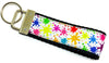 Splatter Paint Key Fob Wristlet Keychain 1 1/4"wide Zipper pull Camera strap Petcollarshandmade - Furrypetbeds