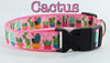 Cactus girl dog collar handmade adjustable buckle collar 1" or 5/8"wide or leash Petcollarshandmade