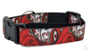 Day Of The Dead dog collar handmade adjustable buckle collar 1"wide or leash - Furrypetbeds