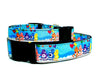 Care Bears dog collar handmade  adjustable buckle collar 1" or 5/8"wide or leash Petcollarshandmade