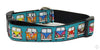 VW Bus dog collar handmade adjustable buckle collar 1" wide or leash Petcollarshandmade