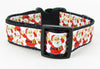 Santa dog collar handmade adjustable buckle collar 1" wide or leash Christmas Petcollarshandmade