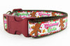 Gingerbread Christmas dog collar handmade adjustable buckle collar 1" wide Petcollarshandmade