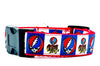 Grateful Dead dog collar handmade adjustable buckle 1" or 5/8"wide or leash Rock Petcollarshandmade