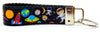 Space Key Fob Wristlet Keychain 1"wide Zipper pull Camera strap handmade - Furrypetbeds