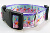 Butterflies dog collar,handmade, adjustable,buckle collar,1" wide, leash - Furrypetbeds