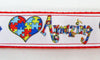 Autism Awareness dog collar handmade adjustable buckle collar 1 wide or leash - Furrypetbeds