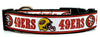 SF 49ers dog collar handmade adjustable buckle football 1" or 5/8" wide or leash Petcollarshandmade - Furrypetbeds