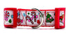Christmas Candy dog collar handmade adjustable buckle 1" wide or leash Petcollarshandmade