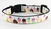 Ice Cream dog collar handmade adjustable buckle collar 1"wide or leash - Furrypetbeds