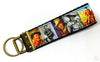 John Wayne Key Fob Wristlet Keychain 1"wide Zipper pull Camera strap handmade - Furrypetbeds