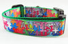 Autism Awareness dog collar handmade adjustable buckle 1 or 5/8" wide or leash Petcollarshandmade